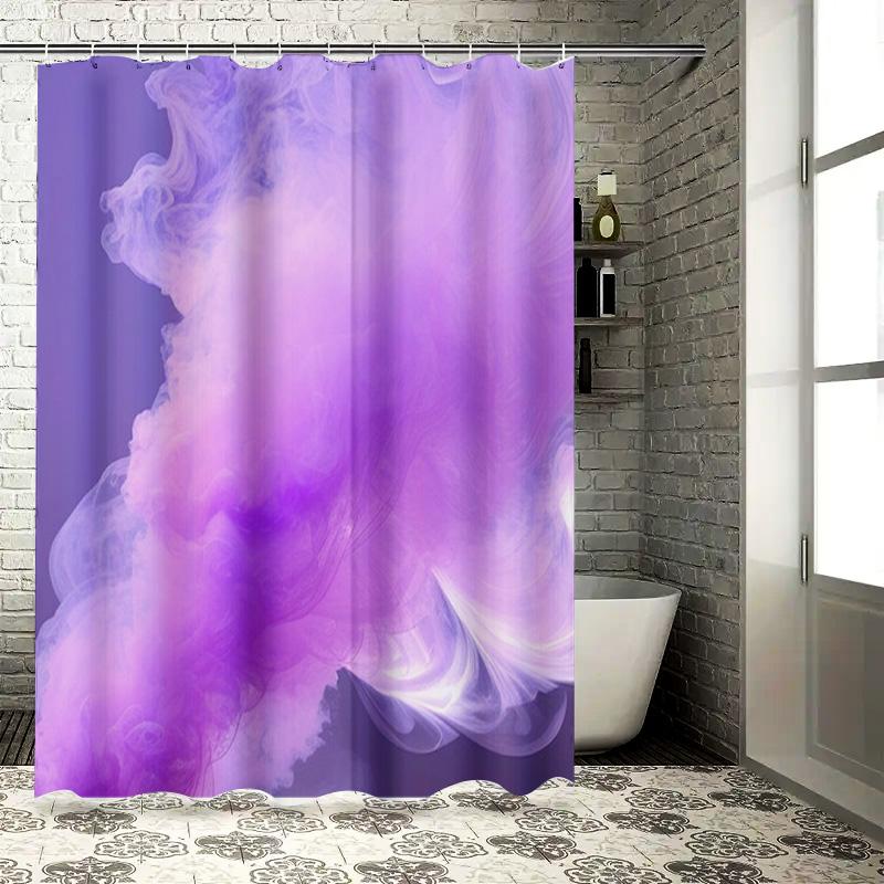 

Luxury Print Shower Curtain Set Modern Bathroom Decor With Oil Painting Design In Beige Brown Color Scheme (180Cm X 180Cm) W60H190(CM)-1 Pcs