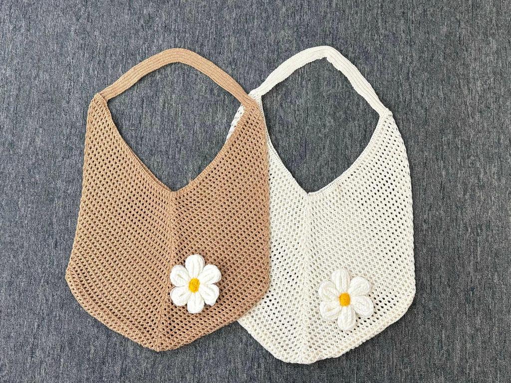2025 New Stylish Women's Woven Knit Beach Bag - Hollow Single Shoulder Design