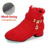 Girls' Ankle Boots Spring and Autumn Girls High Heel Short Boots Children's Single Boots Medium and Large Children's Boots