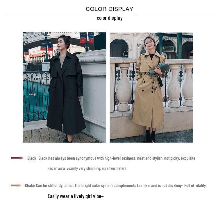 2025 Autumn/Winter Korean Style Mid-Length Petite Trench Coat for Women