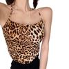 Women's Leopard Print One-Shoulder Backless Camisole for Summer Layering