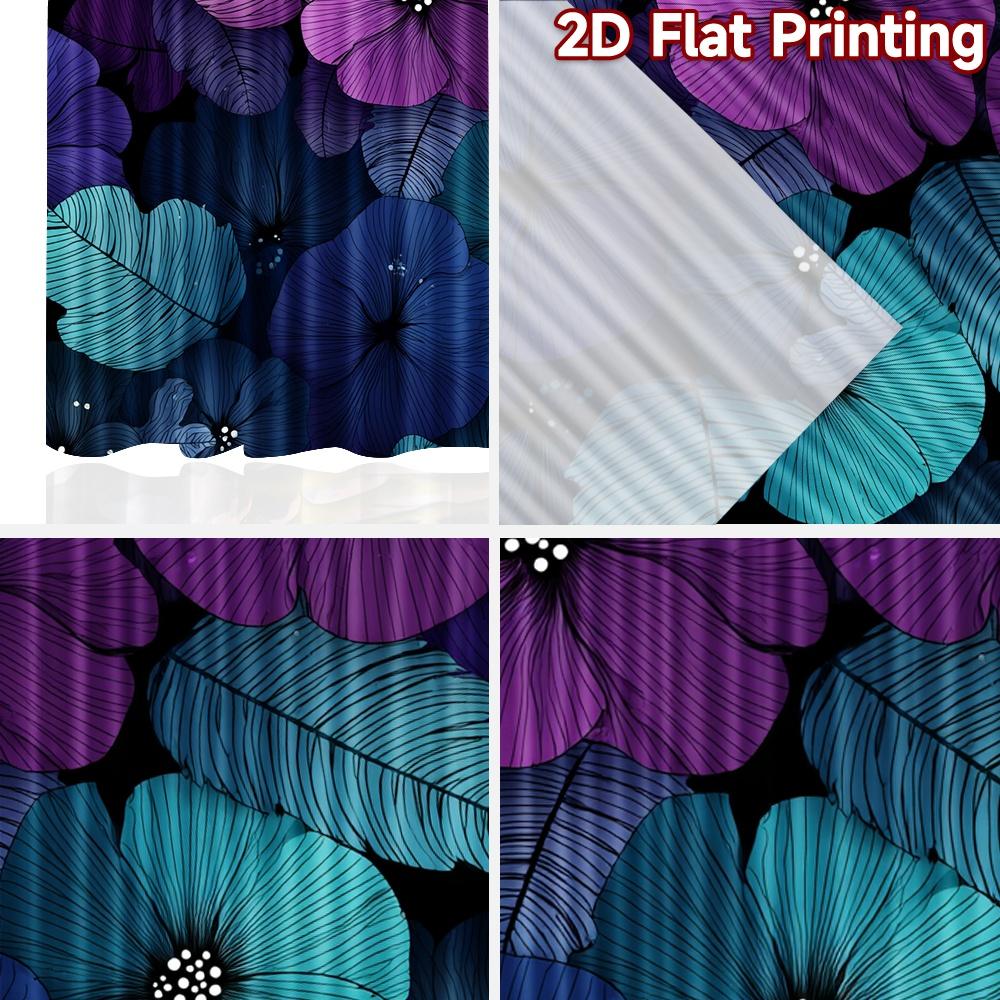 2D FLAT PRINTING 2pcs Curtains (Without Rod) Floral Fantasy Design New year holiday curtains Versatile Polyester Fabric Curtains