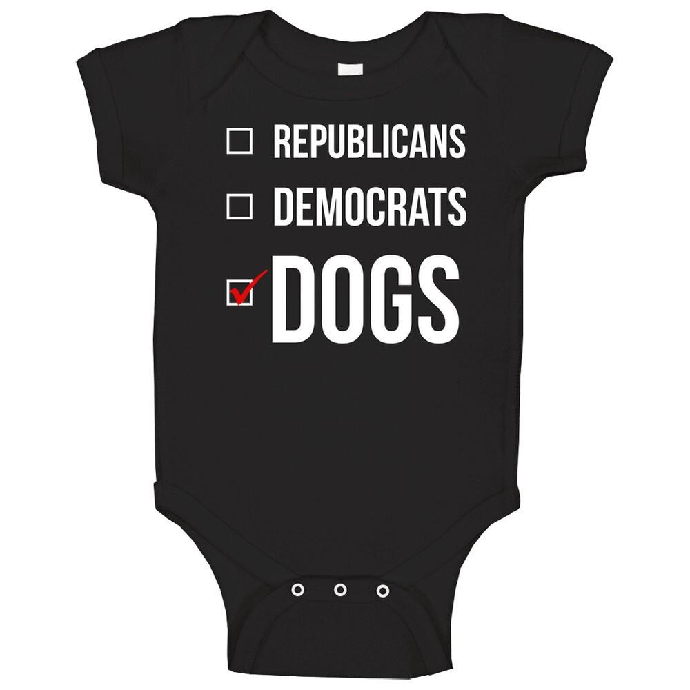 

Political Republicans Democrats Dogs Puppy Funny Baby One Piece 3XL