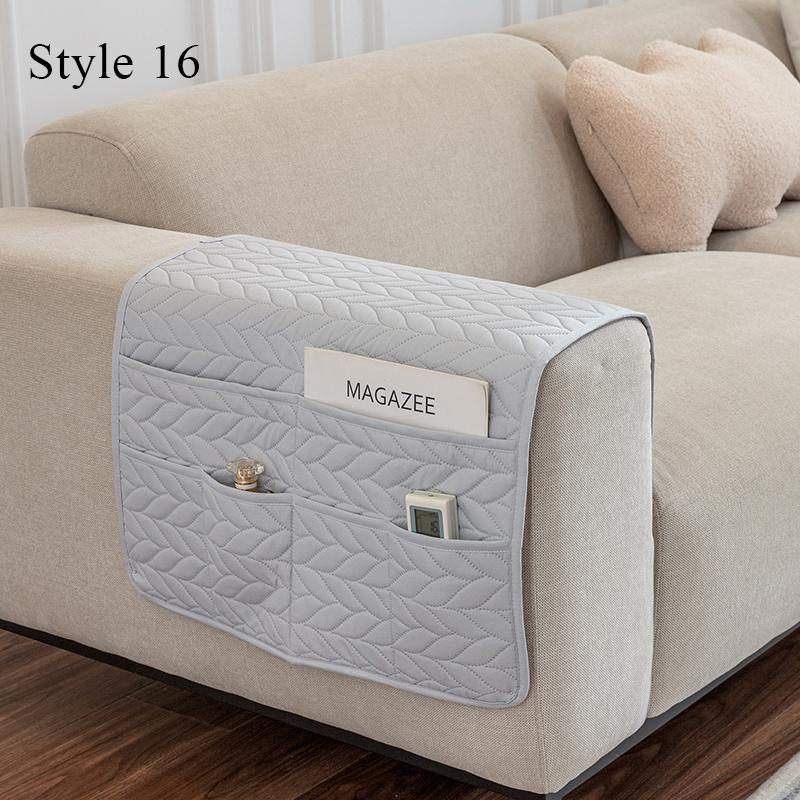 Portable 50x90cm Storage Bag Solid Color Waterproof And Non-slip Recliner Sofa Cover With Pocket Armrest Towel Home Decortion