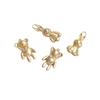 14K Gold-Filled Bear & Rabbit Pendant Charm for DIY Jewelry