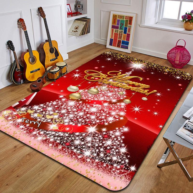 C-Weihnachten Bedruckter Teppich Eingang Fußmatte Wohnzimmer Schlafzimmer Badezimmer Rutschfester Teppich Heimdekorative Fußmatte Neujahrsgeschenk