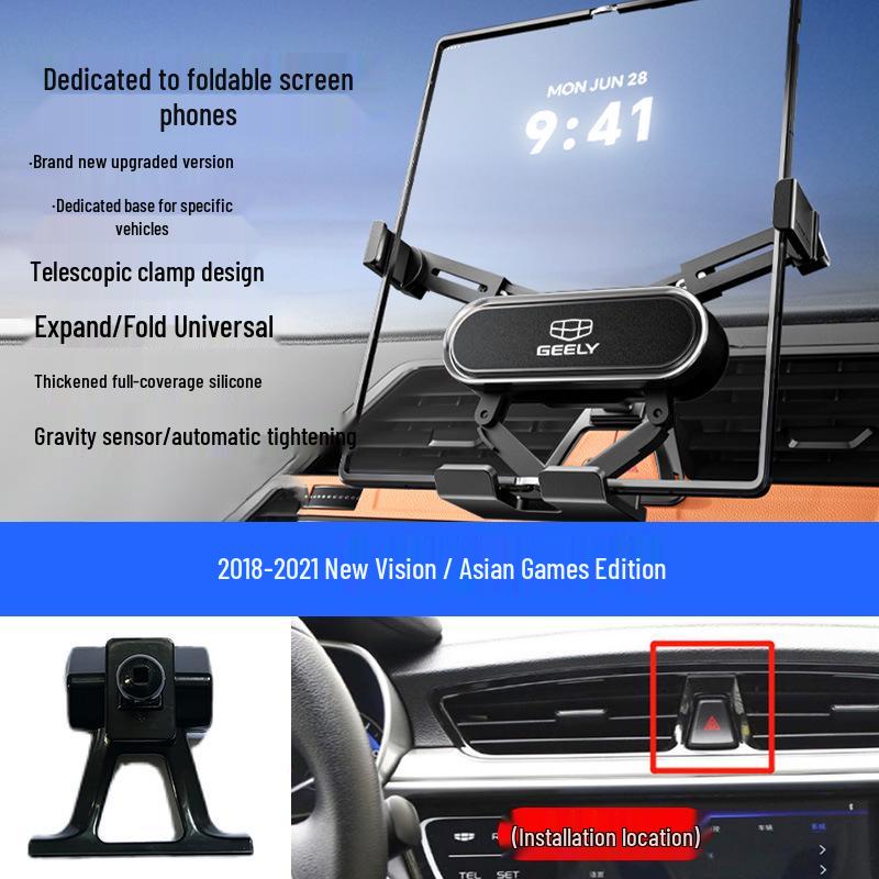 Custom Foldable Phone Holder for Geely Models: Emgrand, Boyue, Vision X1/X6, Jiaji, Binyue, Xingyue L, Xingyuan