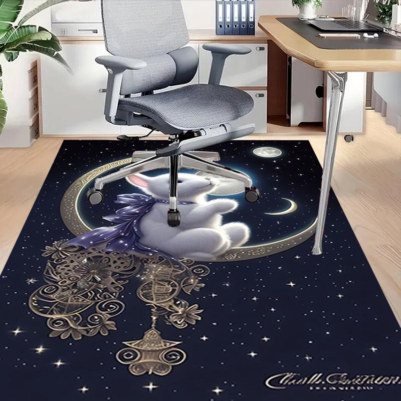 1pc Rabbit Moon Carpet Office Rug Outdoor Mat Home Decor Area Carpet Festival Gift Office Desk Chair Carpet