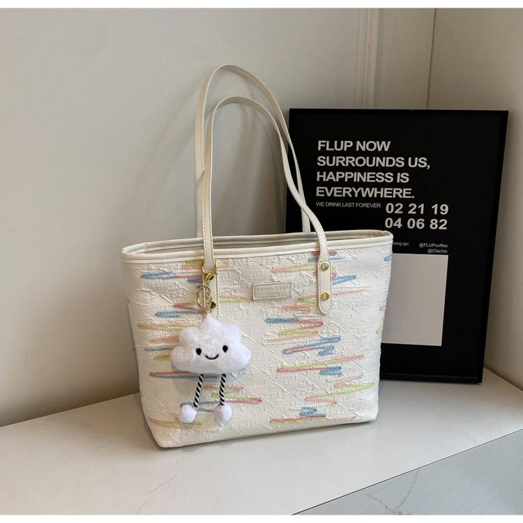 Canvas bag women's new popular large-capacity tote bag autumn and winter versatile cloth bag shoulder commuter bag