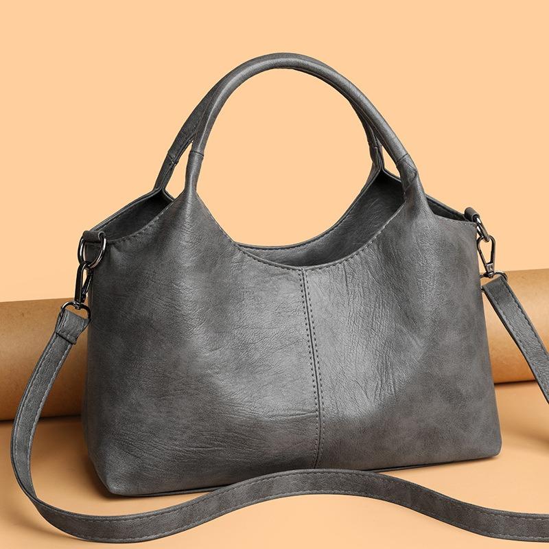 Ladies' Single-shoulder Crossbody Bag, Large-capacity Hand-held Women's Bag, Urban Simple Soft Leather Mom's Big Bag