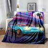 Neon Japanische Kunst Miata Auto Bedruckte Flanelldecke Leicht Warm Plüsch Bett Sofa Stuhl Decke