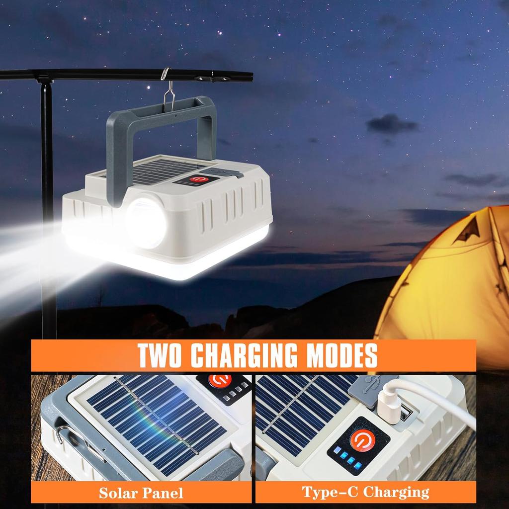 Portable Solar Power Lanterns 4 Pack, Lanterns for Power Outages, 5 Light Modes LED Camping Lights Lantern Flashlight, IPX4 Waterproof Tent Light for