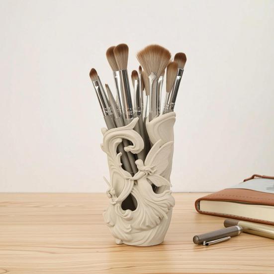 3D Printed Pen Holder for Desk, Pencil Organizer & Makeup Brush Holder, Office Decor and Desk Accessories, Perfect Office Organization, Teacher