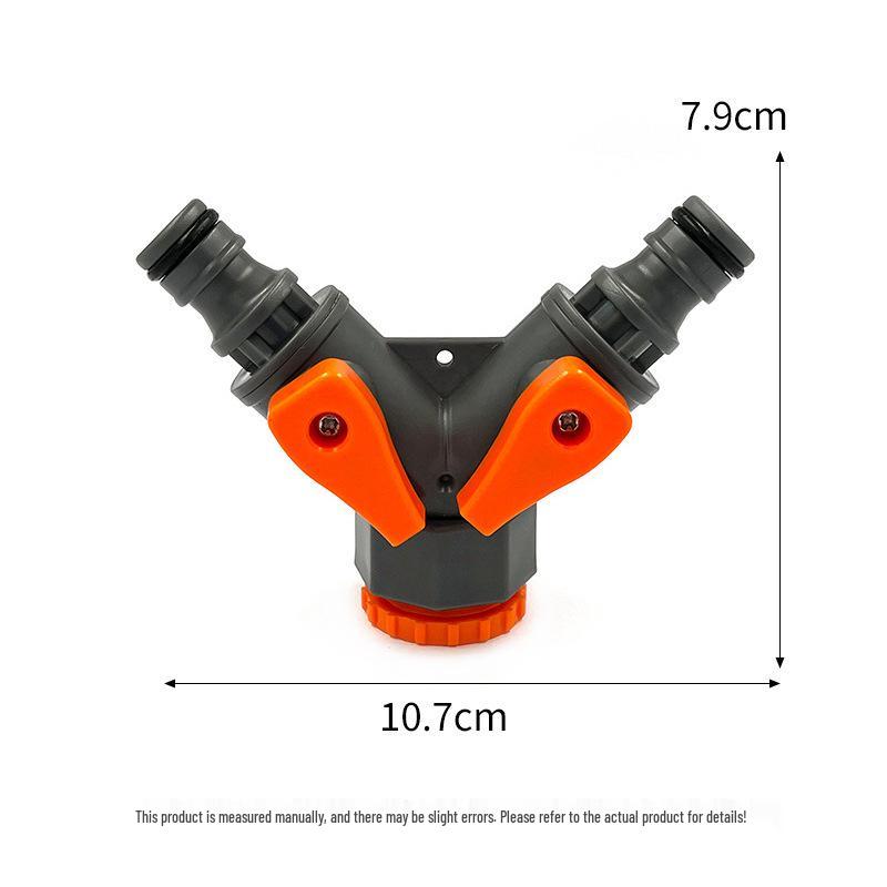 Garden Y-Shaped 3-Way Connector with Switchable Ball Valve for Hose Conversion