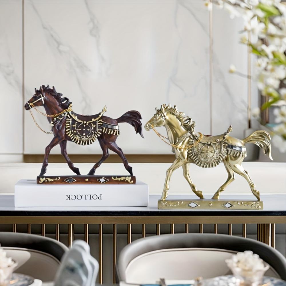 Statua Ornamento Cavallo in Resina Moderna Creativa, Scultura Animale Simulazione, Decorazione per la Casa per Soggiorno Ufficio, Regalo per Laurea Vacanze per Amici