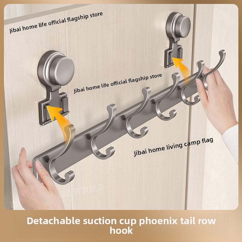 

No Hole Bathroom Suction Cup Behind Door Hooks 3 Hooks вершковий