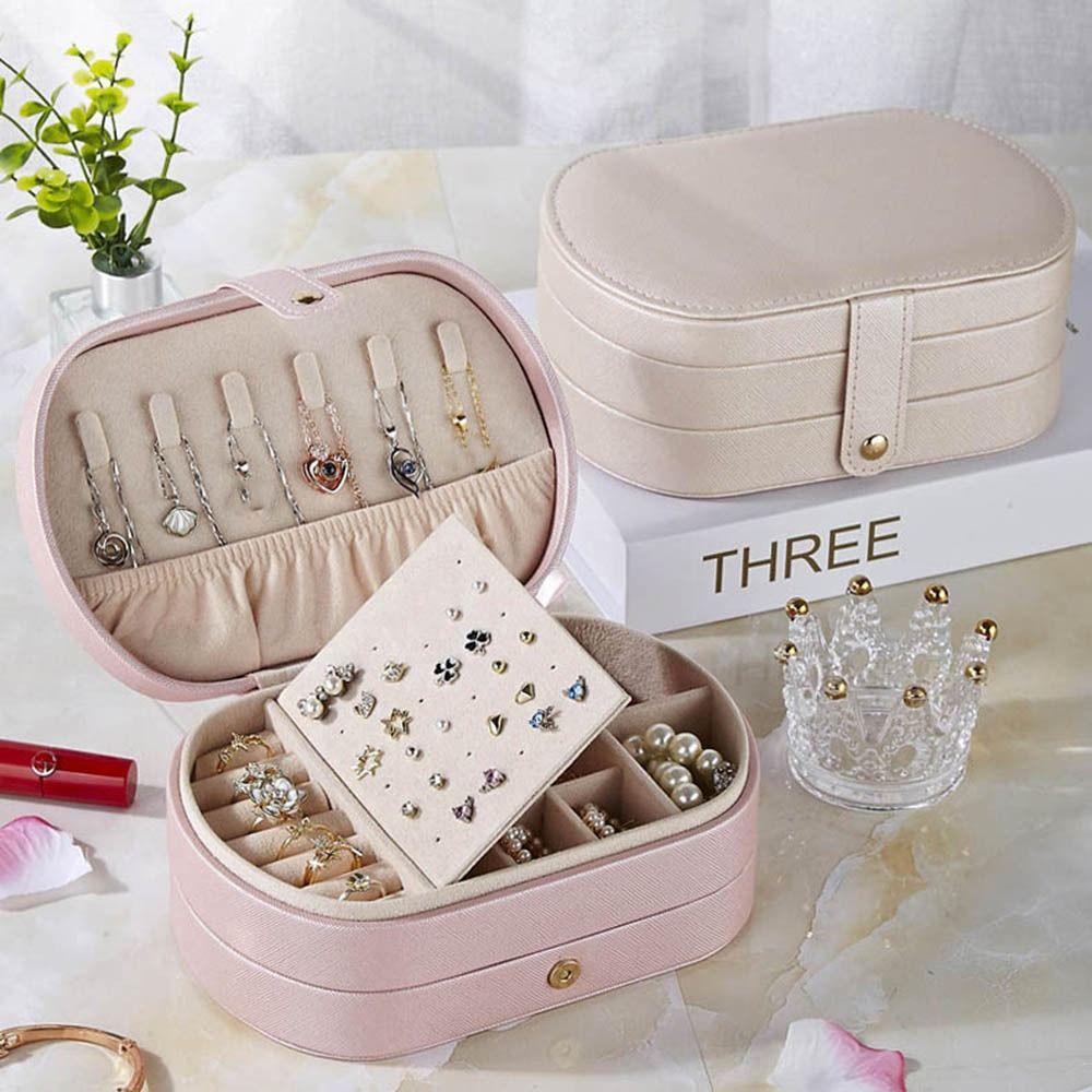 Large Capacity Ring Earrings Storage Box Anti-oxidation Necklace Organizer  for Home
