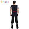 Adult male black and white striped pirate stage costume orgy party pirate