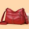 Damen-Umhängetasche aus weichem Leder mit großem Fassungsvermögen und mehreren Fächern, Umhängetasche für Mutter mittleren Alters