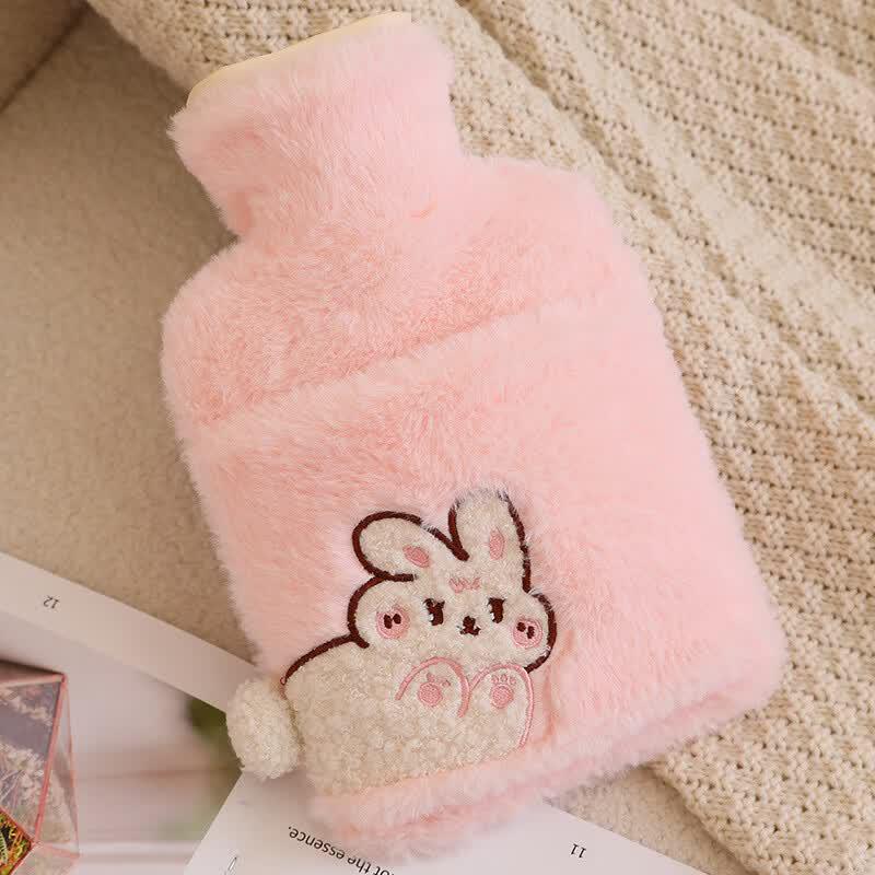 OLOEY Rabbit Fur Hand Warmer Hot Water Bottle