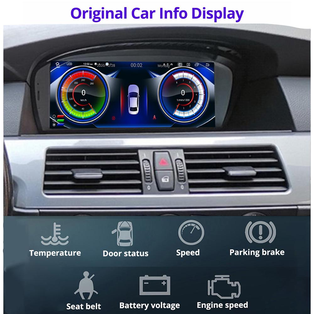 8.8" Wireless Carplay Auto Car Radio For BMW 5 Seires E60 LHD 2006-2012 CCC CIC System Android 13 GPS Multimedia Video Player FM BT