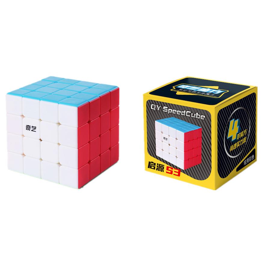 Qiyi S3 4x4 Stickerless Magic Cube 59mm Size Qiyi W2 4x4 Black Sticker Magic Cube 60mm Size Professional Cubo Magico Puzzle Toys