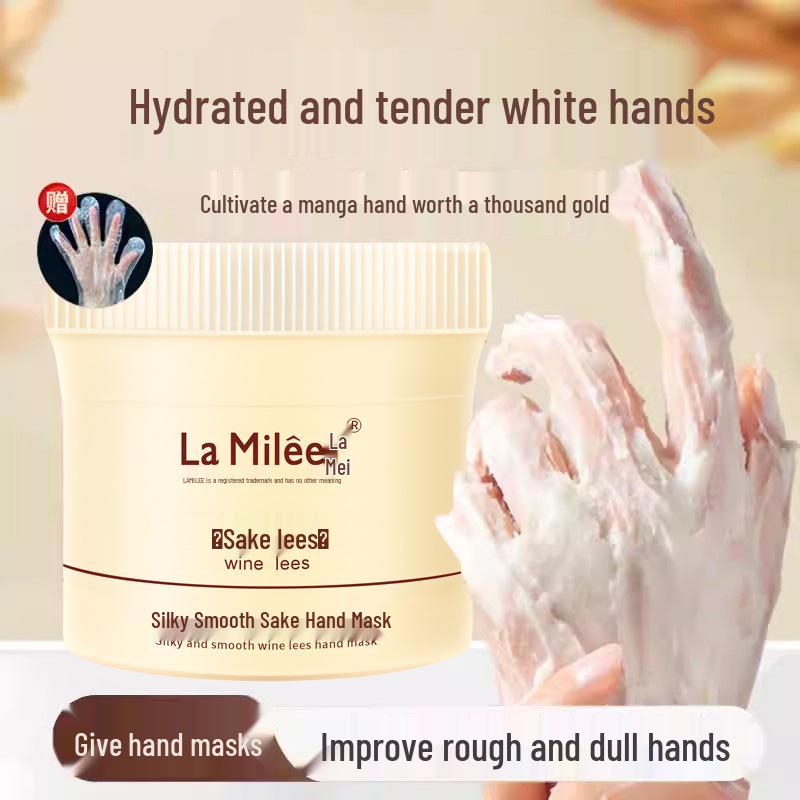 Sake Lees Moisturizing & Whitening Hand Mask - 280g: Hydrates, Exfoliates Cuticles, Smooths Fine Lines, Rejuvenates Hands