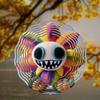 Whimsical Rainbow Monster Knitted Wind Spinner: Indoor/Outdoor Decor, Garden Art, Thanksgiving Dynamic Sculpture & Wind Chime
