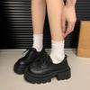 Retro Small Leather Shoes New Fashion Trend Medium Heel Platform Leather Shoes Versatile Height Mary Jane Small Leather Shoes