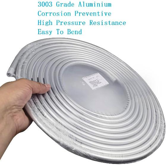 3/8 Fuel Line, 3003 Grade Aluminium Tubing For Brake Line, Metal Gas Line, Refrigeration Equipment, [3/8”OD][L:25FT.][ Wall Thickness:0.035"]
