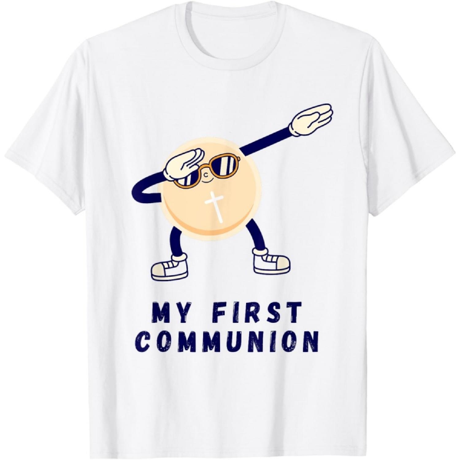 My 1st First Communion Cool Dabbing Wafer Boys Girls Funny T-Shirt S