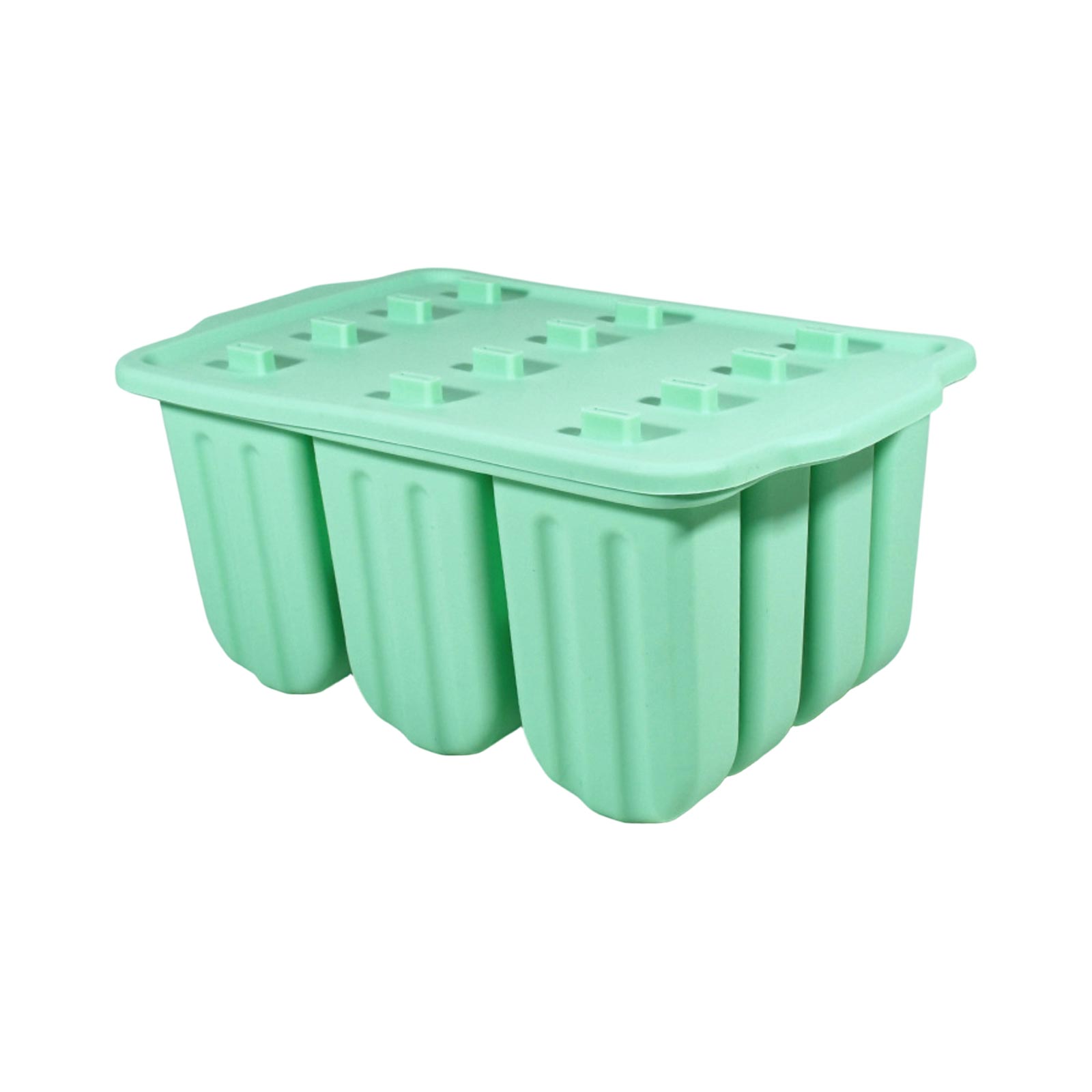 12 Cavity Silicone Popsicle Mold, Easy-to-demold Silicone Ice Mold, Ice Cream Mold With Lid One Size