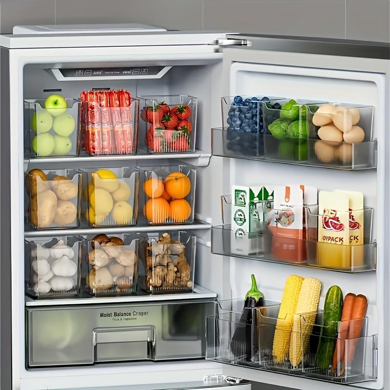 6/2Pcs BPA-Free Refrigerator Side Door Organizer Set - Transparent, Freshness-Preserving Storage Containers for Kitchen & Dining