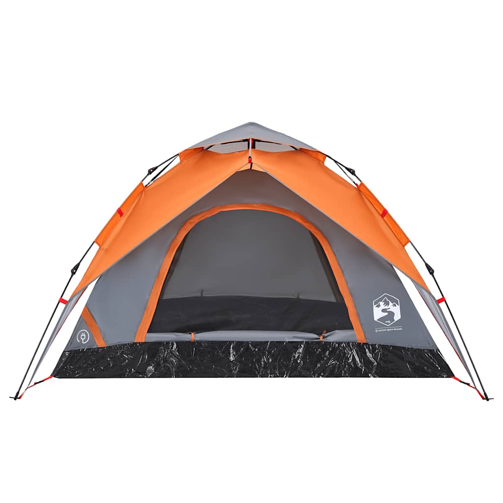 Dome Camping Tent for 5 Persons Gray and Orange Quick Release System