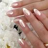French Pearlescent Full Cover Press On Nails 30pcs Set False Nail Tips Comfortable Wear for School Dances and Events
