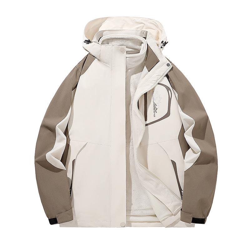 New Autumn and Winter Jacket Outdoor Three-in-one Removable Liner Windproof and Waterproof Jacket Thickened