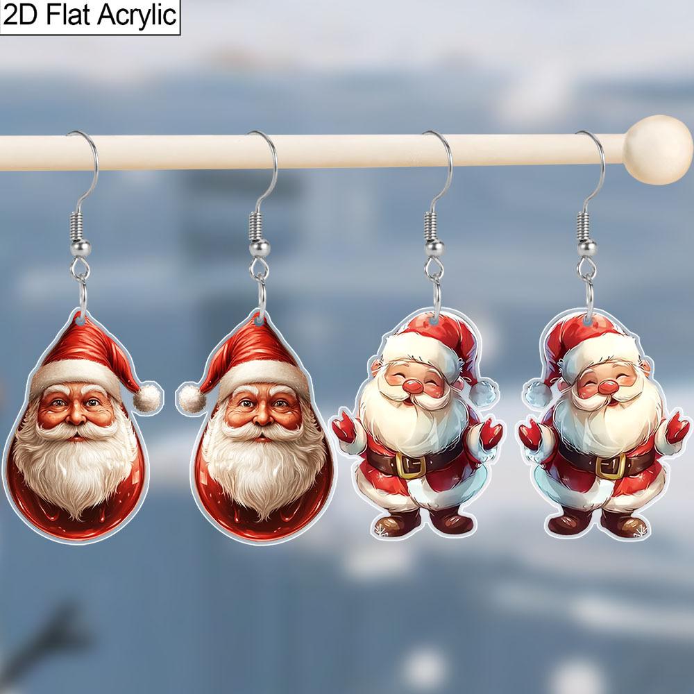 

Рождественский подарок Акриловые женские модные серьги-капли, милые серьги в форме Санта-Клауса, ювелирные изделия для повседневной носки и праздничных вечеринок acrylic