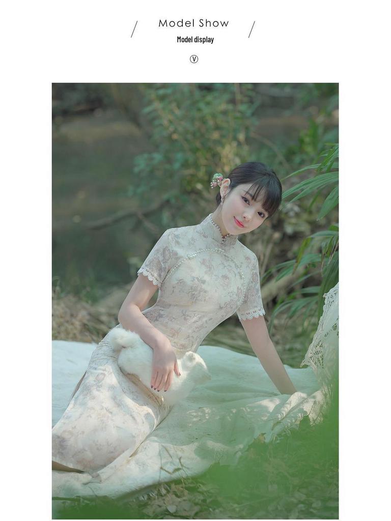 White Retro Lace Cheongsam: Youthful Summer 2025 Edition