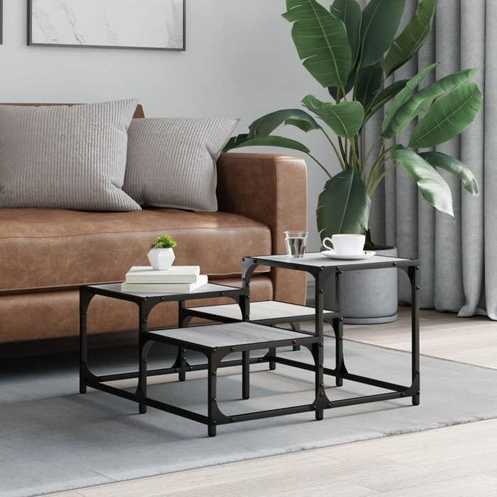 VidaXL Coffee Table Sonoma Grey 68x68x40 Cm Engineered Wood 837750