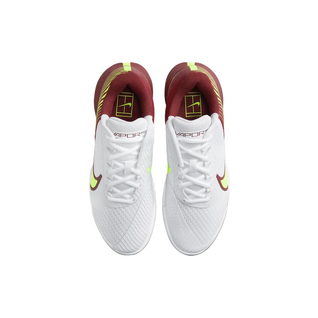 NikeCourt Air Zoom Vapor Pro 2 HC White Team Red Men Sneakers Lime-Blast DR6191-104