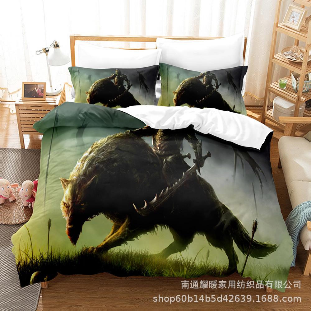 3D Digital Printing Bedding Four-Piece Set Three-Piece Set Warcraft Bed Sheet Quilt Pillow