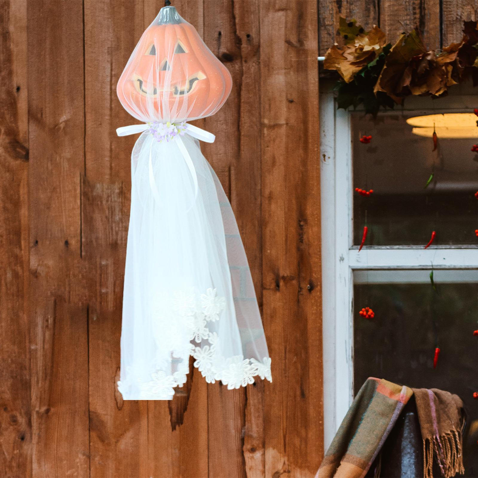 

Halloween Hanging Decor Creative Glowing LED Props Ghosts Pendant for Lawn белый