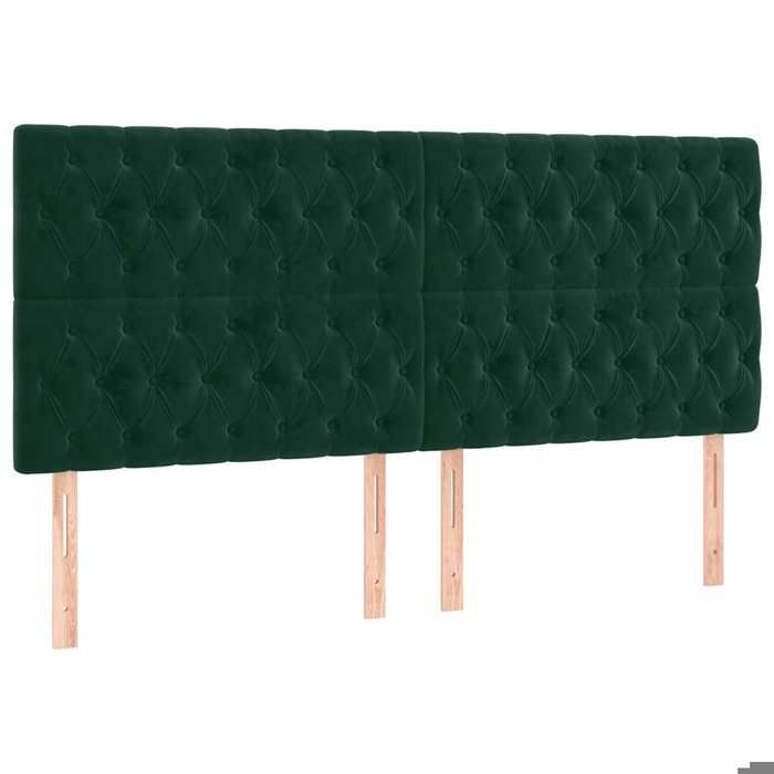 Tête de lit - Maison Exclusive - Velours vert foncé - 180 x 7 x 118/128 cm - Hauteur réglable