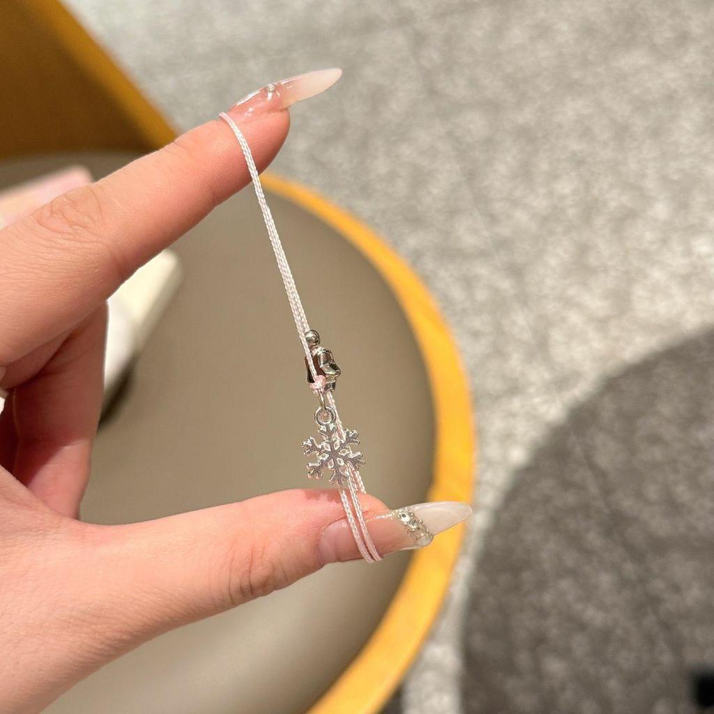 Charming Snowflake Star Bracelet: Woven Friendship Jewelry for Christmas & Winter