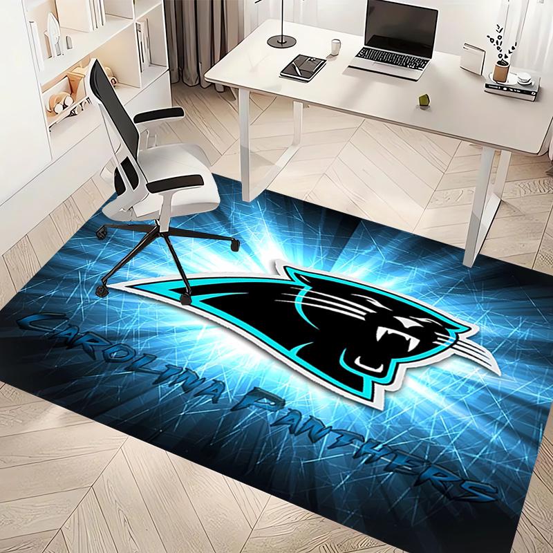 1pc Carolina Panthers Print Area Rug - Soft, Washable Non-Slip Indoor Mat, Living Room, Home Office Decorative Rug,Office Decorative