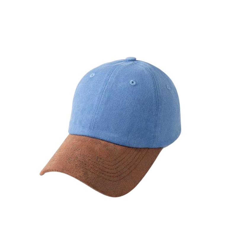 

Sports Hat Men Women Washed Cotton Baseball Cap Solid Color Patchwork Hip-hop Peaked Cap Unisex Spring Summer Dad Hat Streetwear небо синє кольору