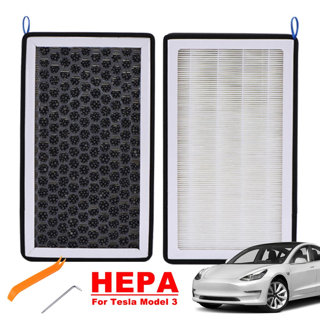 For Tesla Model 3 Activated Carbon Air Filter Auto HEPA Air Filter Conditioner Element Replacement Kit Cabin Air-Filters 1 pair
