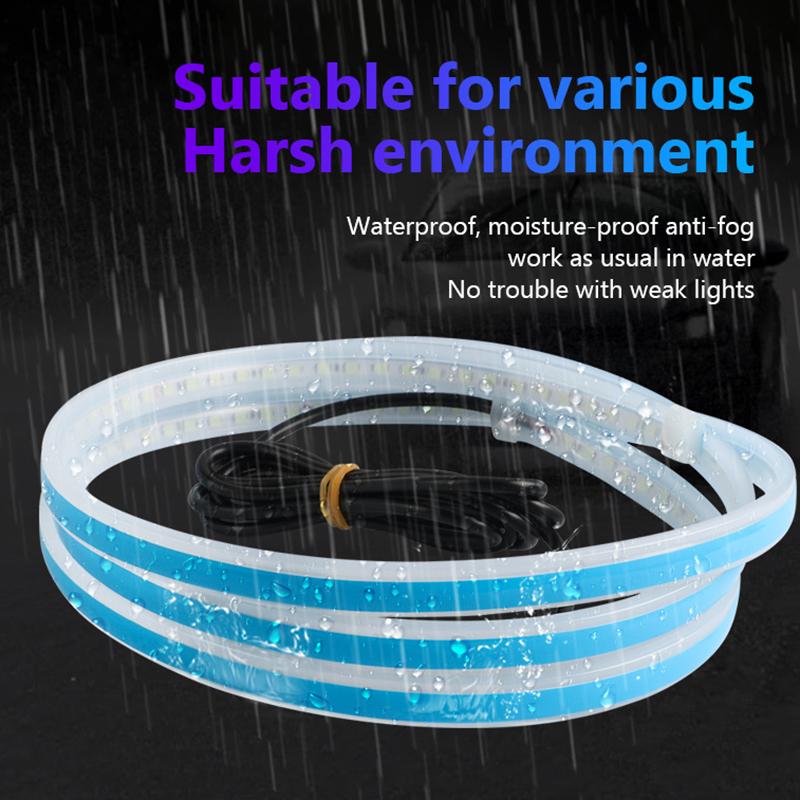 Multicolour Car Led Decoration Lights 1.8m 1.5m Strip Car Engine Cover Daytime Running Light Universal Decor Lamp Start Scan