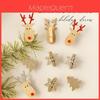 Christmas Decor Wooden Ornaments With Gold Silver Red Colors For Holiday Tree Decorations