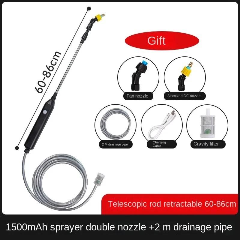 USB Rechargeable Portable Electric Sprayer with 2/4 Mist Nozzles Electric Garden Sprayer with Telescopic Handle for Lawn Garden